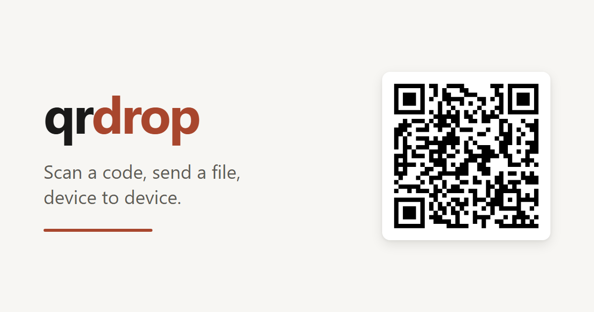 qrdrop — send a file device to device